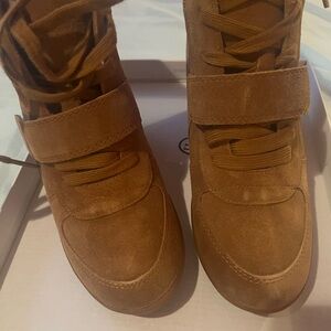 Brown Suede High-Top Sneakers